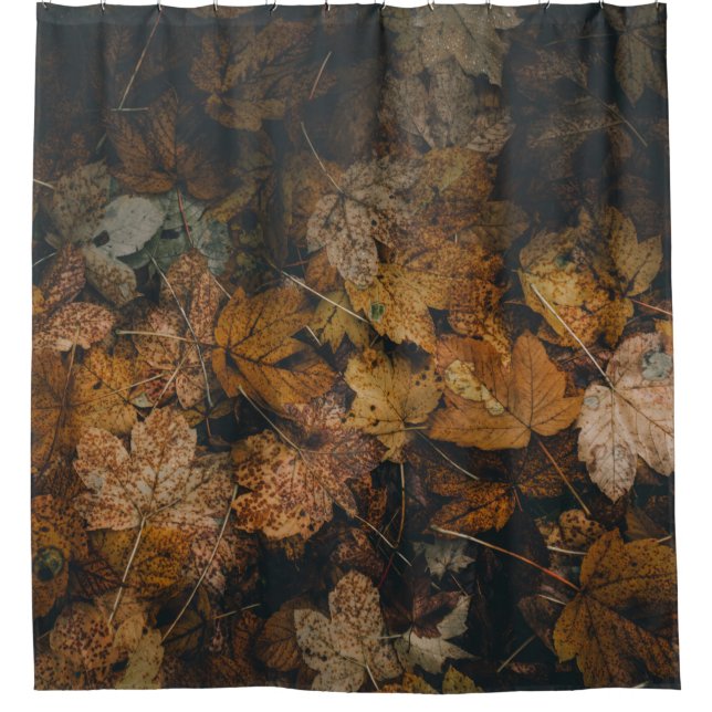 STÜCK DER BROWN MAPLE-BLÄTTER DUSCHVORHANG (Vorderseite)