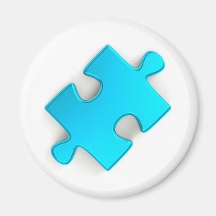 Stück des Puzzlespiel-3D (metallische hellblaue) Magnet