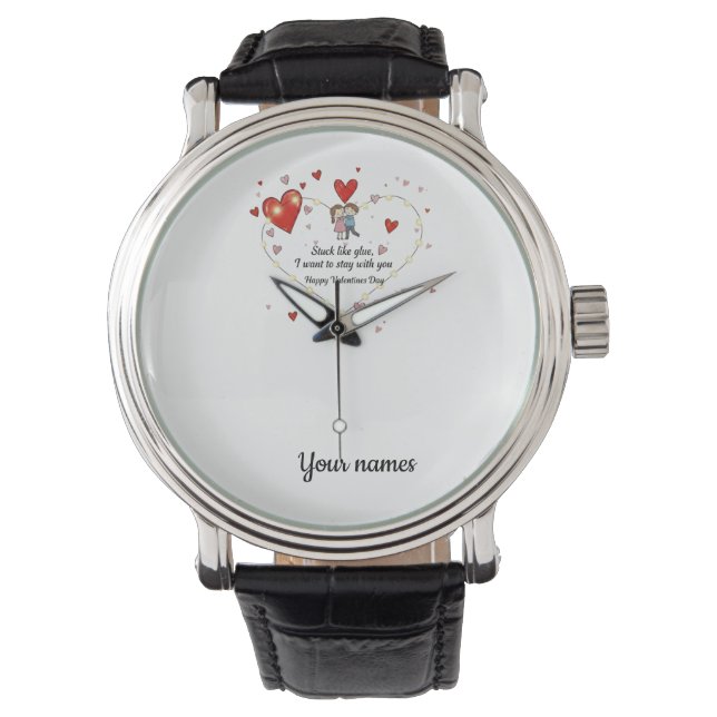 Stuck like glue valentine armbanduhr (Vorderseite)
