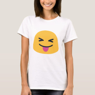 Stuck out Zunge geschlossene Augen Emoji T-Shirt
