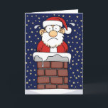 Stuck Santa Feiertagskarte<br><div class="desc">Santa Stuck in Chimney</div>