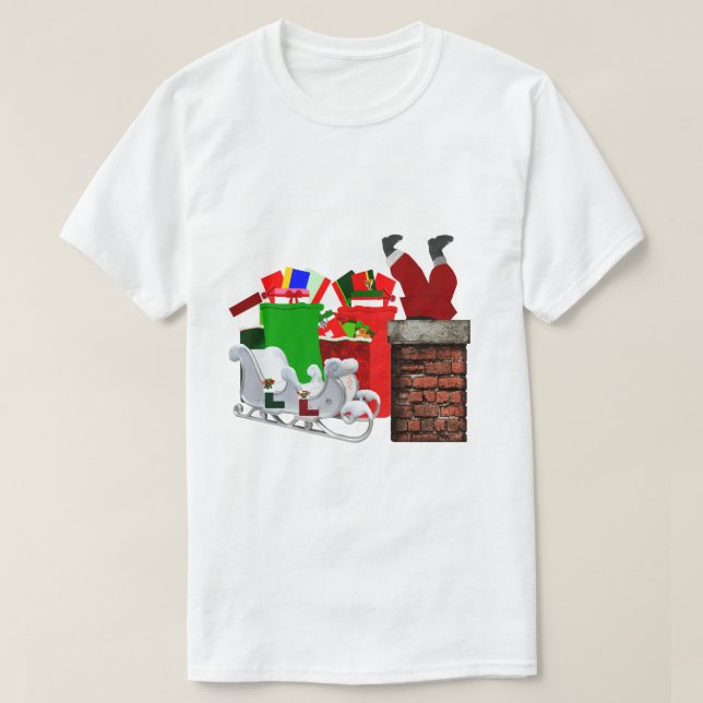 Stuck Santa Unisex T - Shirt (Design vorne)