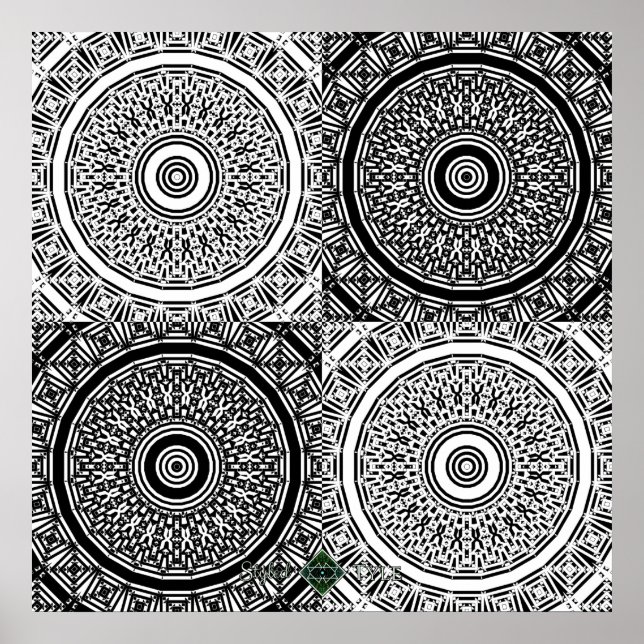 Stückchen-Mandala-Gitter Poster (Vorne)