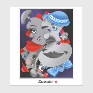Stücke und Stücke - Aufkleber für Surreal-Puzzle-G