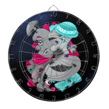 Stücke und Stücke - Dartboard mit Surreal-Puzzle