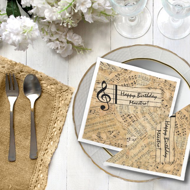 Stücke Vintager Musik IDE389 Serviette (Von Creator hochgeladen)