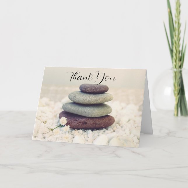 Stucksteine Meditative Cairn Vielen Dank Dankeskarte (Vorderseite)