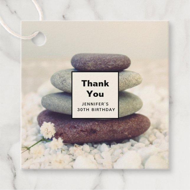 Stucksteine Meditative Cairn Vielen Dank Geschenkanhänger (Vorderseite)