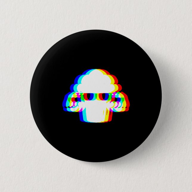 Stud Muffin Funny Muffin Varwave Edm Cyber Glitch  Button (Vorderseite)