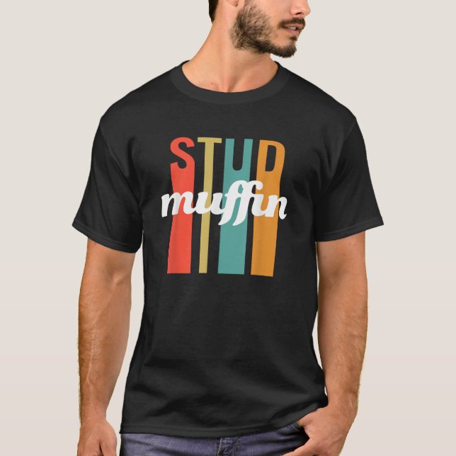 Stud Muffin Retro Vintager Valentinstag Geschenke T-Shirt (Vorderseite)