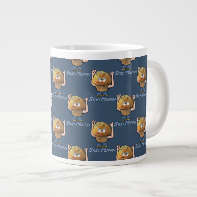 Stud Muffin Spaß Jumbo-Tasse (Vorderseite Rechts)