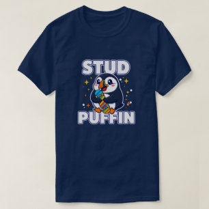 Stud Puffin Skater Süßer Lustiger Vogel Skateboard T-Shirt