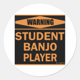 Student Banjo Player Runder Aufkleber