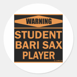 Student Bari Sax Player Runder Aufkleber