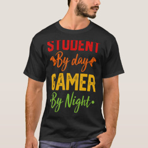 Student by Day Gamer by Night Vintag Gamer Meme T-Shirt