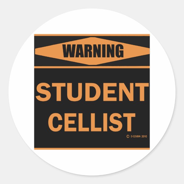 Student Cellist Runder Aufkleber (Vorderseite)