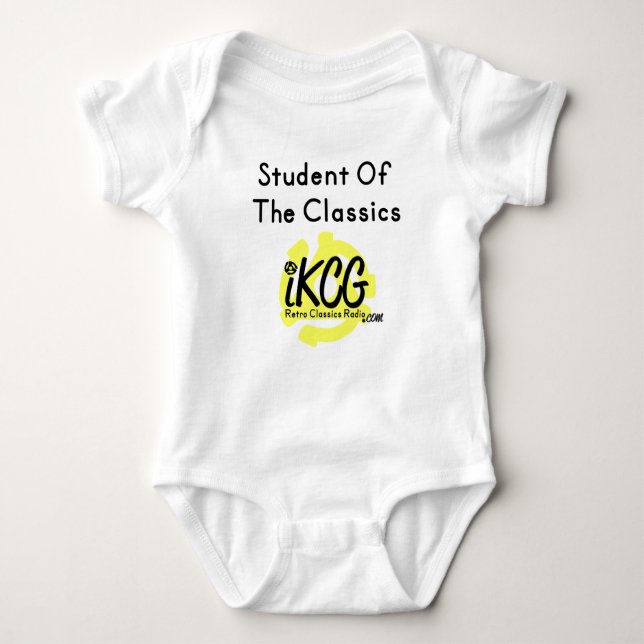 "Student der Klassiker" iKCG Spielanzug Baby Strampler (Vorderseite)