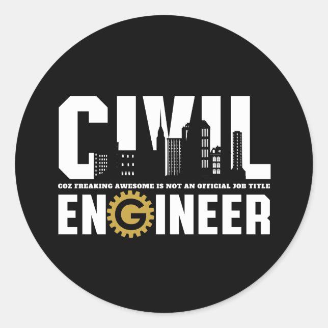 Student des Zivilen Ingenieurs Zivil Engineering Runder Aufkleber (Vorderseite)
