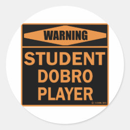 Student Dobro Player Runder Aufkleber