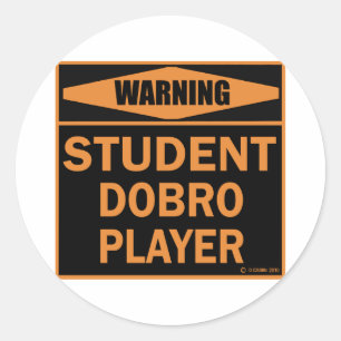 Student Dobro Player Runder Aufkleber