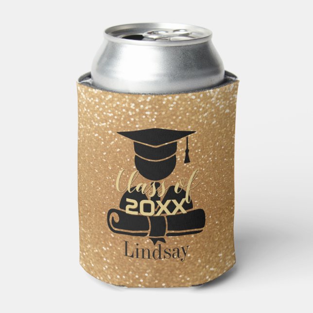 Student - Klasse 20XX - Gold Glitzer Dosenkühler (Kanne Vorderseite)