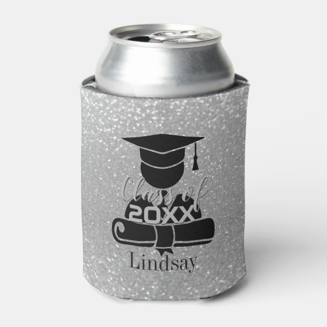 Student - Klasse 20XX - Silberner Glitzer Dosenkühler (Kanne Vorderseite)