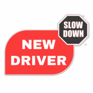 Student neuer Treiber (Drive Slow) Red School Aufkleber