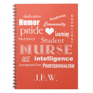 Student Nurse-Attribute+Herz/Monogramm Notizblock