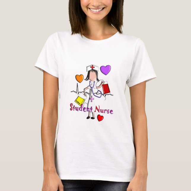 Student Nurse Geschenke Embossed Style Graphics T-Shirt (Vorderseite)