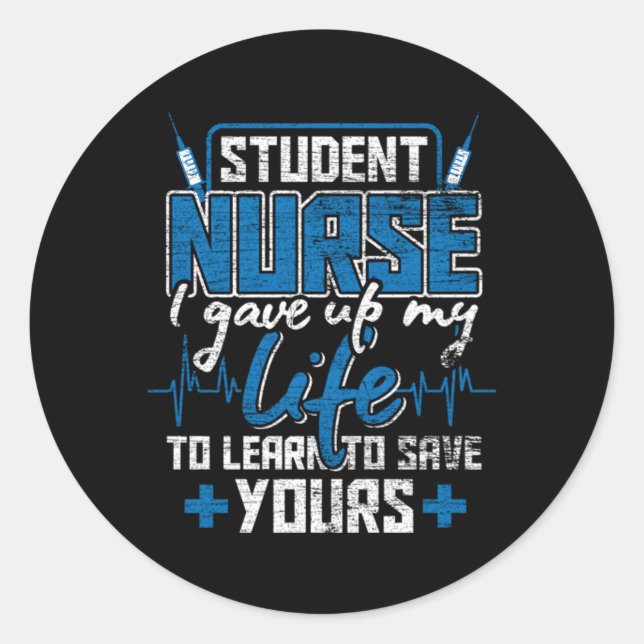 Student Nurse Stethoscope Medicine Runder Aufkleber (Vorderseite)