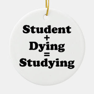 Student plus das sterbende keramik ornament