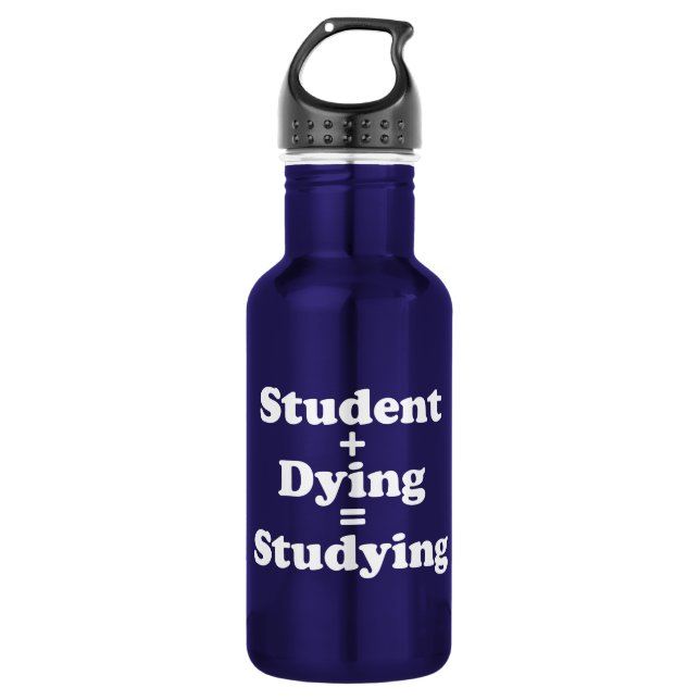 Student plus Sterben gleich studieren Edelstahlflasche (Vorderseite)