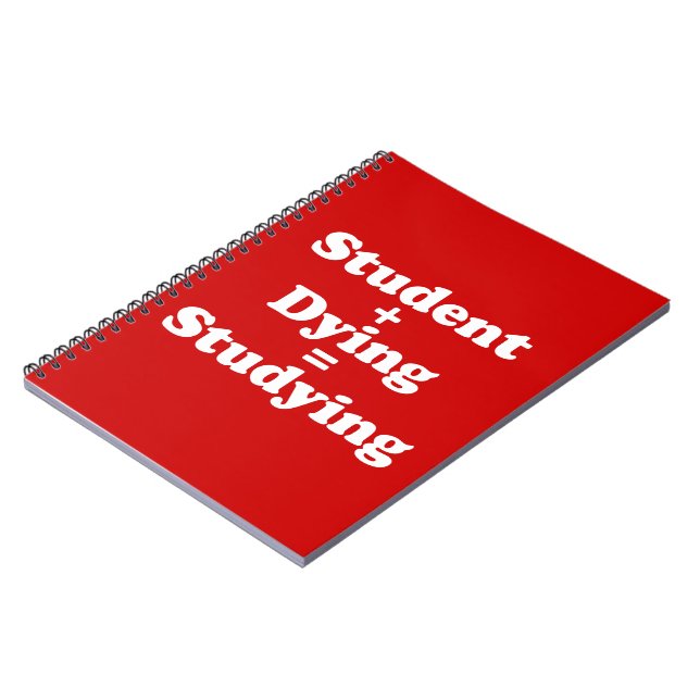 Student plus Sterben gleich studieren Notizblock (Linke Seite)