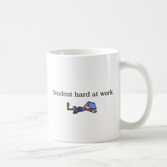 Student stark an der Arbeits-Tasse Kaffeetasse (Rechts)