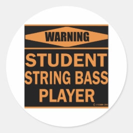 Student String Bass Player Runder Aufkleber