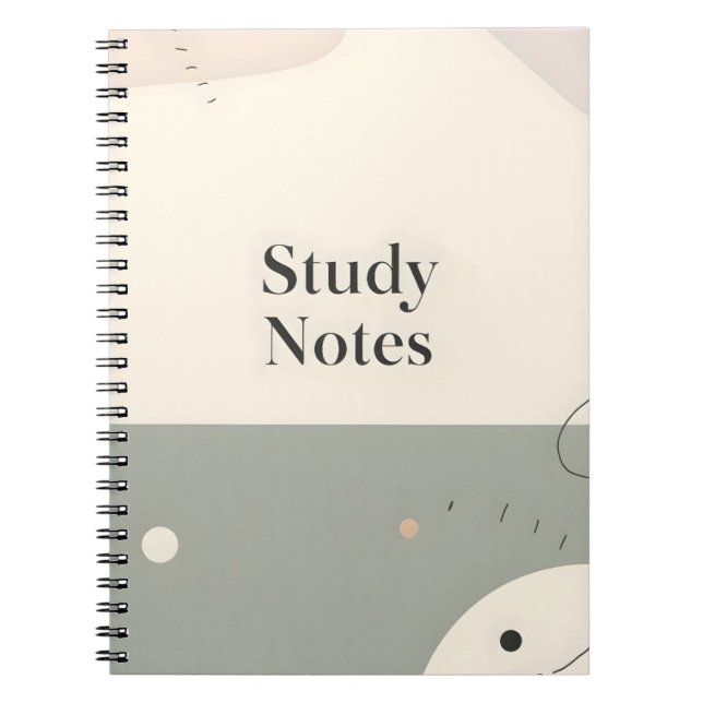 Student Study Notebook Minimalist Aesthetic Notes Notizblock (Vorderseite)