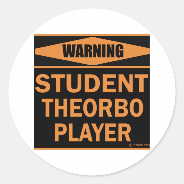 Student Theorbo Player Runder Aufkleber (Vorderseite)