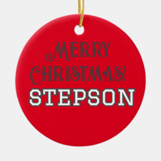 Student Typografie Merry Christmas Stepson Keramik Ornament (Vorne)