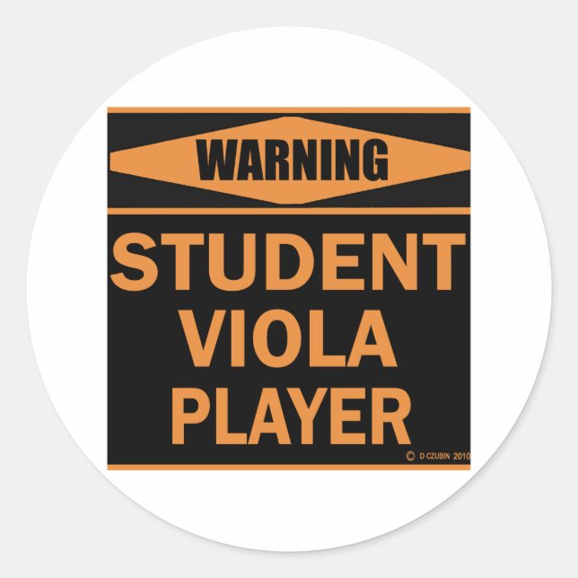 Student Viola Player Runder Aufkleber (Vorderseite)