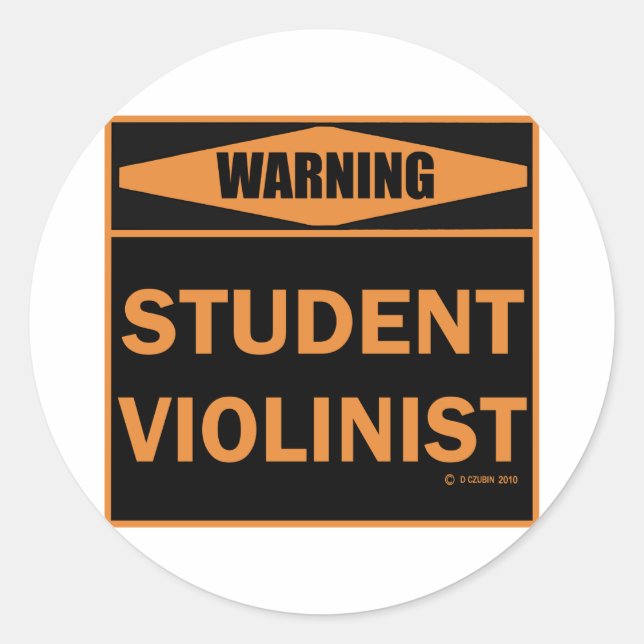 Student Violinist Runder Aufkleber (Vorderseite)
