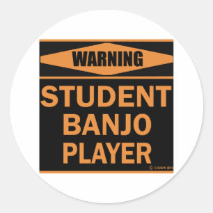 Studenten-Banjo-Spieler Runder Aufkleber