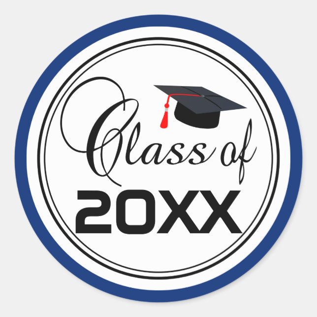 Studentenabschluss - Klasse 20XX Runder Aufkleber (Vorderseite)