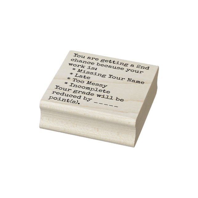 Studentenarbeit zweite Chance Gummistempel (Stempel)