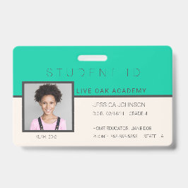 Studentenausweis Abzeichen | Doodles Aquamarin Ausweis