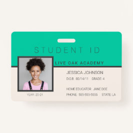 Studentenausweis Abzeichen | Doodles Aquamarin Ausweis