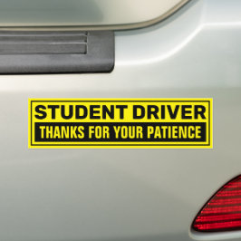Studentenfahrer bedankt sich für Ihre Geduld Autoaufkleber