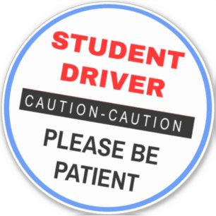 "Studentenfahrer" - White Caution Novice Aufkleber