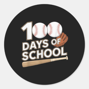 Studentenlehrer 100 Tage Baseball Runder Aufkleber