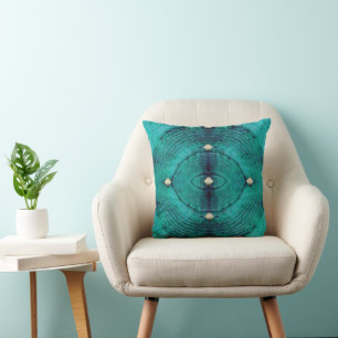 Studentenmuster in Aqua-Blues Kissen