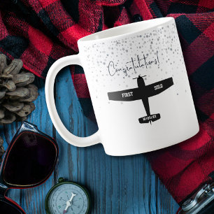Studentenpilot First Solo Flugzeug Herzlichen Glüc Kaffeetasse